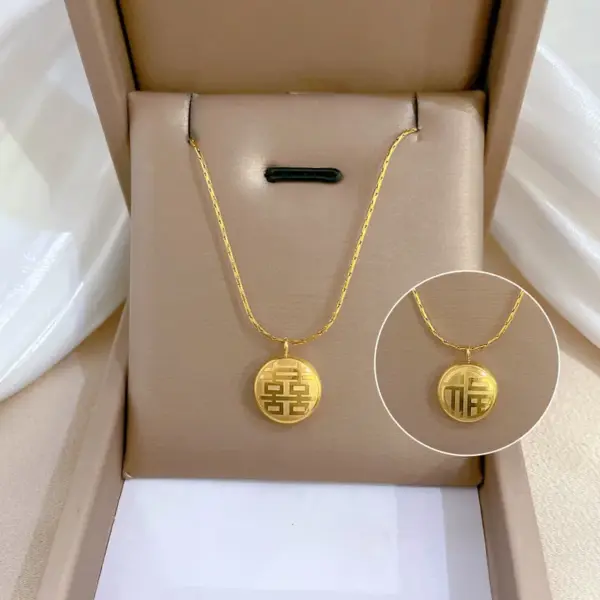 Fashion Geometric Titanium Steel Plating Pendant Necklace