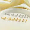 Wholesale Luxurious Small Stainless Steel 18K Gold Plated Zircon Butterfly Irregular Earlobe Elegant Simple Style For Casual Daily Selfie