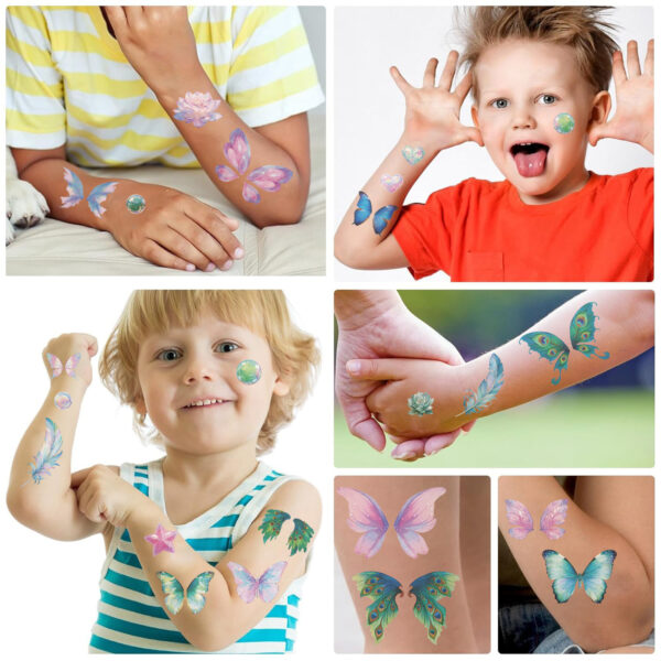 Wholesale Cross-border New Cartoon Ins Butterfly Series Tattoo Sticker Waterproof Party Gift Funny Fun Face Sticker