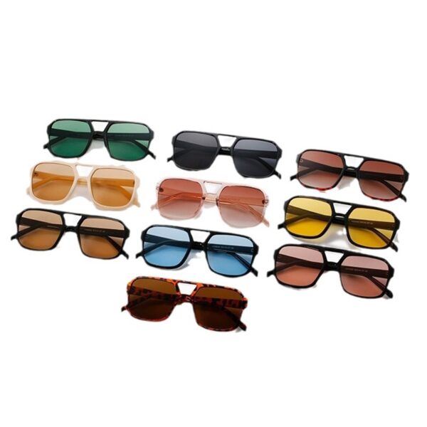 Wholesale 2024 New Box Double Beam Sunglasses Korean Retro Large Frame Aviator Glasses Chaohai Sunglasses