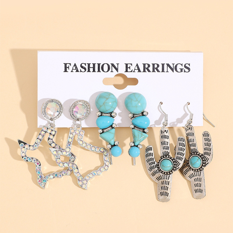 Wholesale Cactus Turquoise Earrings