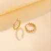 1 Pair Casual Classic Style Round Plating 201 Stainless Steel Gold Plated Earrings