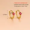 Wholesale 1 Pair Fashion Geometric Gold Plated 304 Stainless Steel Zircon Stainless Steel Earrings