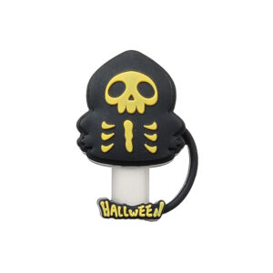 Halloween [Skull] Black and Yellow Straw Cap / Packaging without straw