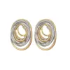 1 Pair IG Style Artistic Geometric Color Block Plating Titanium Steel 18K Gold Plated Ear Studs