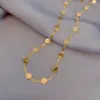 Wholesale PVD Coated 18K Gold Plated Circle 304 Stainless Steel Fashion Waterproof Non Tarnish 304 Stainless Steel Necklace