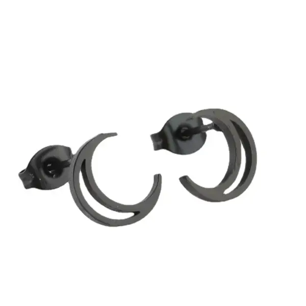Wholesale PVD Coated 18K Gold Real Gold Plated Moon 304 Stainless Steel Fashion Waterproof Non Tarnish Ear Studs
