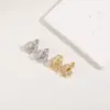 Wholesale 1 Pair Classic Style Geometric Asymmetrical Plating Inlay Copper Zircon 14k Gold Plated Ear Studs