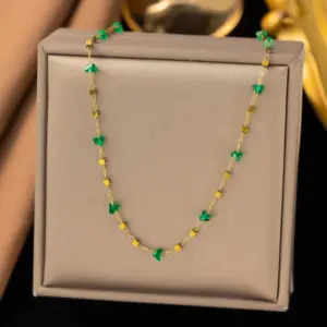 【H1062】Square Chain Necklace / Gold