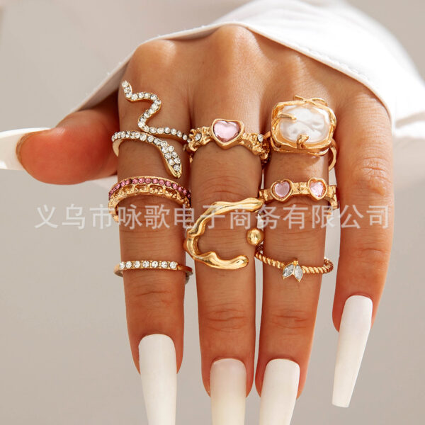 Wholesale Geometric irregular fashion ring set