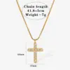 Wholesale PVD Coated Real Gold Plated 16K Gold White Gold Plated Cross 304 Stainless Steel Modern Style Artistic Waterproof Non Tarnish 304 Stainless Steel Necklace