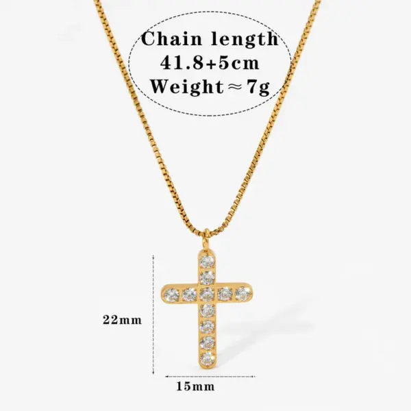 Wholesale PVD Coated Real Gold Plated 16K Gold White Gold Plated Cross 304 Stainless Steel Modern Style Artistic Waterproof Non Tarnish 304 Stainless Steel Necklace
