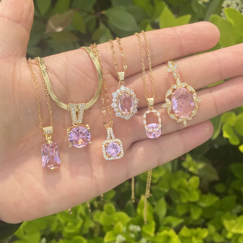 Wholesale Fashion Heart Copper Plating 18K Gold Plated Zircon
