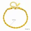 Wholesale PVD Coated 18K Gold Plated Twist 304 Stainless Steel Punk Waterproof Non Tarnish 304 Stainless Steel Bracelets