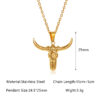 Wholesale Cross-border new stainless steel personality ethnic Indian cow head necklace animal cow horn pendant necklace