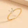 Wholesale New Style Copper Inlaid Zircon Butterfly Star Leaf Opening Ring