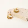 Wholesale PVD Coated Real Gold Plated Twist Stainless Steel Fashion Waterproof Non Tarnish 304 Stainless Steel Earrings