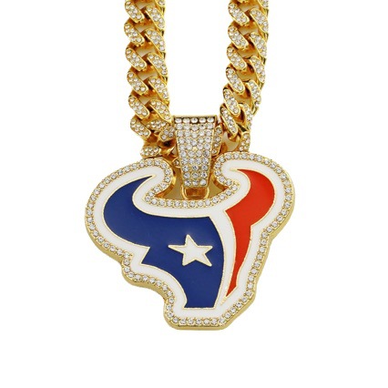 Wholesale Hip-hop diamond red and blue oil drop pendant necklace Cuban chain