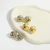 Wholesale 1 Pair Elegant Round Copper 14K Gold Plated Ear Studs