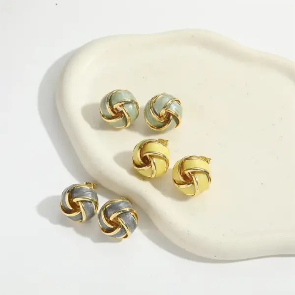 Wholesale 1 Pair Elegant Round Copper 14K Gold Plated Ear Studs