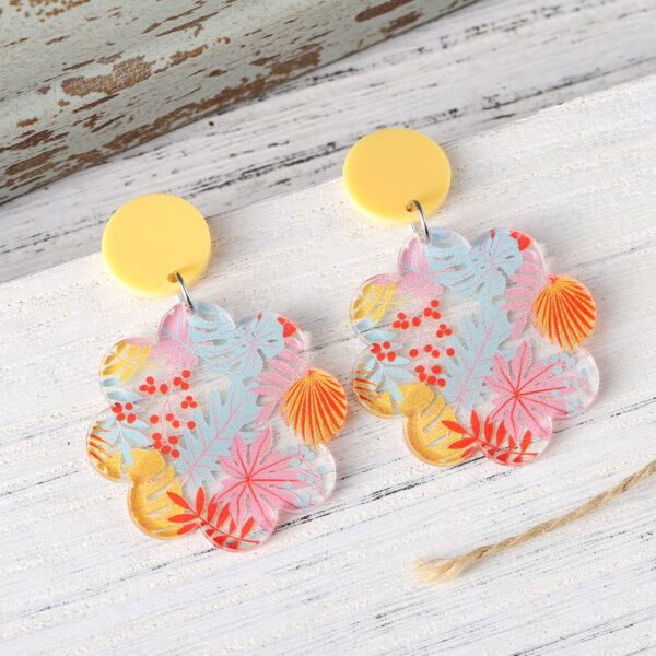 oly-37523c280dad31af233d1c64ee77c23c Wholesale Spring and summer flower leaf pendant earrings acrylic earrings