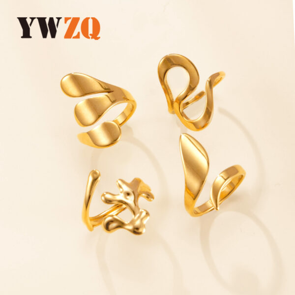 Wholesale Twisted irregular open stainless steel women's ring
