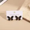 Wholesale Butterfly Shaped Stainless Steel 201 Vacuum Plated Drip Oil Earrings Fashionable Casual Modern Style For Women Daily Wear