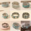 Wholesale Vintage Alloy Turquoise Stretch Bracelet Bohemian Bracelet