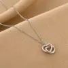 Wholesale Real Gold Plated Heart Shape 304 Stainless Steel Copper Fashion Waterproof Non Tarnish Pendant Necklace