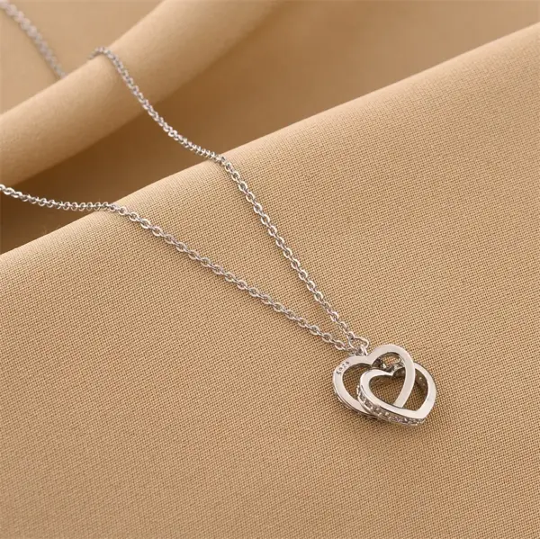 Wholesale Real Gold Plated Heart Shape 304 Stainless Steel Copper Fashion Waterproof Non Tarnish Pendant Necklace