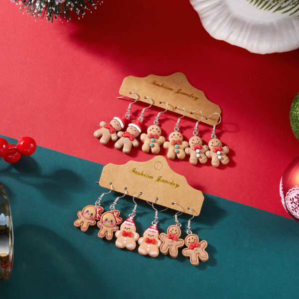 oly-3756c0f39bb0e929558f2ff0c274f47f Wholesale Cute Christmas gingerbread man earrings