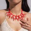 Wholesale Amazon Cross-border Resort Style Acrylic Coral Style Necklace Bohemian Style Turquoise Beaded Necklace for Women
