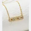 Wholesale Simple Style Shiny Geometric Copper Plating Inlay Zircon 18k Gold Plated Pendant Necklace