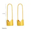 Wholesale PVD Coated 18K Gold Plated Solid Color 304 Stainless Steel Punk Waterproof Non Tarnish Earrings
