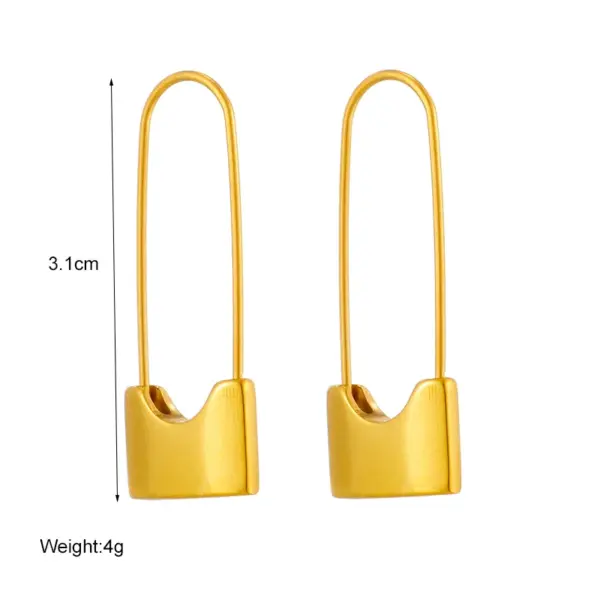 Wholesale PVD Coated 18K Gold Plated Solid Color 304 Stainless Steel Punk Waterproof Non Tarnish Earrings