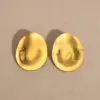 PVD Coated Real Gold Plated 18K Gold Oval 304 Stainless Steel INS Style Waterproof Non Tarnish Ear Studs