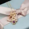 Wholesale Copper Inlaid Zircon Human Zircon Copper Necklaces