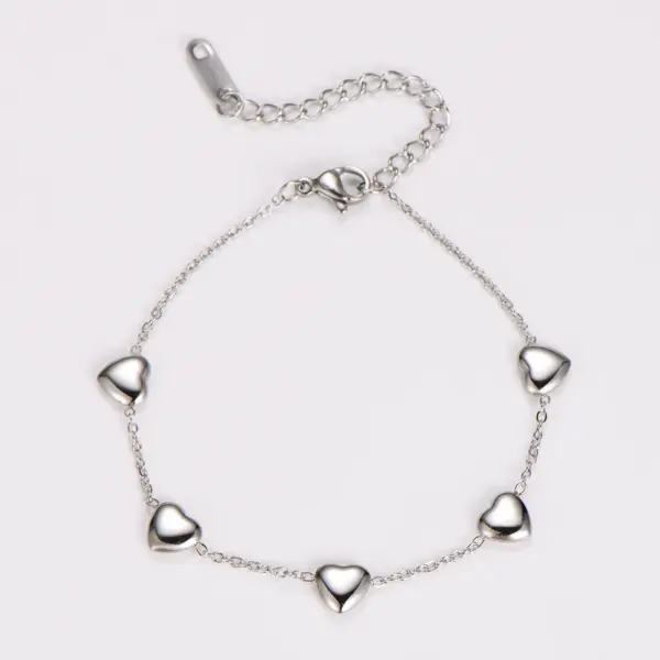 Casual Simple Style Commute Heart Shape 304 Stainless Steel Bracelets In Bulk
