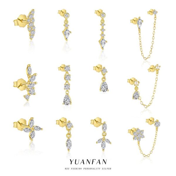 Wholesale Geometric Water Drop Zircon Earrings