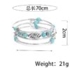 Wholesale Bohemian multi-layer turquoise wrapped four-layer natural stone beaded bracelet