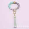 Wholesale Silicone leather tassel bracelet keychain