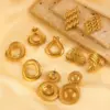 Wholesale 1 Pair Retro Solid Color Plating 304 Stainless Steel Stainless Steel Earrings