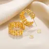 Wholesale PVD Coated Real Gold Plated Geometric 304 Stainless Steel Vintage Style Simple Style Waterproof Non Tarnish Earrings