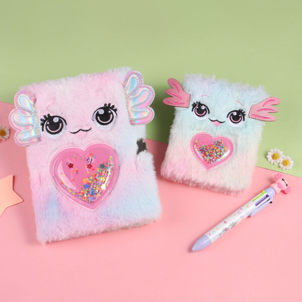 Wholesale A6 Cross-border Direct Supply Tie-dyed Plush Notebook Student Diary Hand Book High Color Value Gift Award Notepad