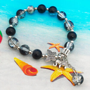 Auspicious elephant butterfly blue ice crack bracelet