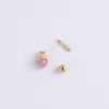 1 Piece 316L Stainless Steel Copper Zircon Ear Cartilage Rings & Studs Heart Shape Waterproof Non Tarnish Surgical Steel