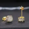 Wholesale Fashion Geometric Copper Ear Studs Plating Artificial Gemstones Copper Earrings