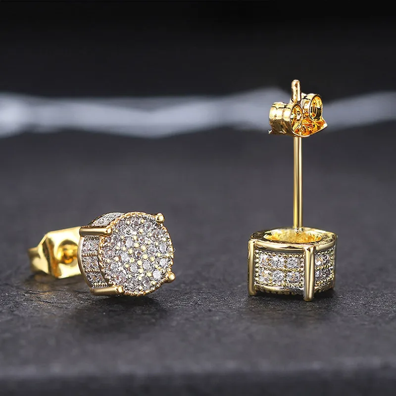 Wholesale Fashion Geometric Copper Ear Studs Plating Artificial Gemstones Copper Earrings