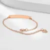 PVD Coated Real Gold Plated 18K Gold Letter Stainless Steel Simple Style Waterproof Non Tarnish 304 Stainless Steel ID Bracelet