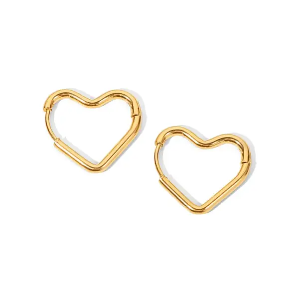 Wholesale 1 Pair Ig Style Simple Style Heart Shape Plating Titanium Steel 18k Gold Plated Earrings